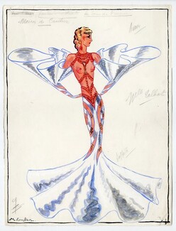 Marcel Escoffier 1956 "Maison de couture", Original Costume Design for "Le Couturier de ces Dames" by Jean Boyer