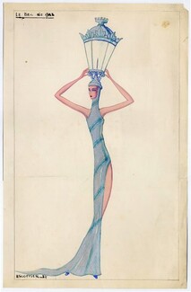 Marcel Escoffier 1934 "Le Bec de Gaz" (Burner), Original Costume Design