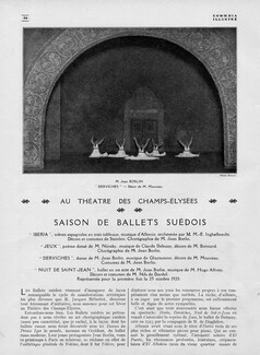 Saison de Ballets Suédois, 1920 - Jean Borlin, Steinlen, Texte par J.L., Noel Migennes, 6 pages