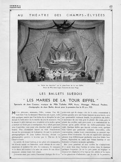Les Ballets Suédois - Les Mariés de la Tour Eiffel, 1921 - Jean Cocteau, Jean Hugo, Theatre Costume, Text by Jean Bernier, 3 pages