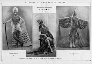 Ida Rubinstein 1920 "Antoine et Cléopâtre", Ballets Russes, Léon Bakst, Theatre Costumes