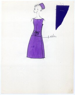 Serge Matta 1960 Fashion House Paris, Original Fashion Drawing N°37
