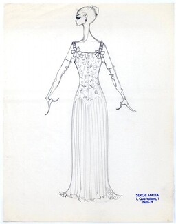 Serge Matta 1960 Original Fashion Drawing N°3