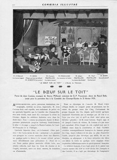 Le Boeuf sur le Toit, 1920 - Jean Cocteau, Raoul Dufy, Fratellini, Text by Jean Bernier, 3 pages