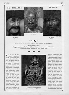 "Sin" Au Théâtre Fémina, 1921 - Jean-Gabriel Domergue Chinese costumes, 3 pages