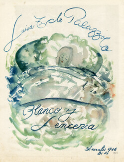 Luisa de Palazzolo 1948 Blanco y Lenceria, Gustavino, Buenos Aires