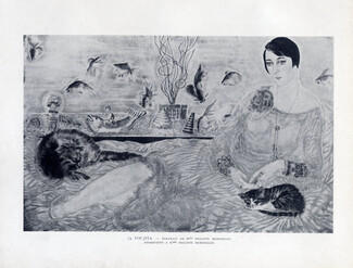 Tsugouhoru Foujita 1928 Mrs Philippe Berthelot, Portrait, Cat