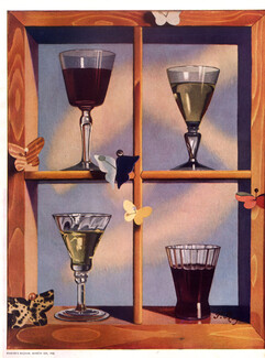 Pierre Roy 1950 "The Wineglasses"