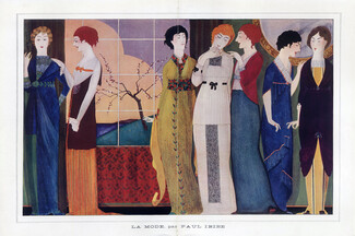 Paul Iribe 1913 Fashion Illustration, Evening Gown