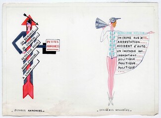 Marcel Escoffier 1934 "Petites Annonces", Original Costume Design