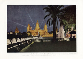 Exposition Coloniale Internationale 1931 Angkor le soir, Autochrome Léon Gimpel