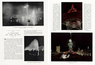 La Technique des Fêtes de Nuit, 1937 - Féeries Nocturnes de l'Exposition Eiffel Tower Light Show, Fireworks, Text by Robert Chenevier, 2 pages