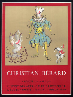 Christian Bérard 1962 Clowns, Mourlot Lithography, Affiche Exposition, Poster Art