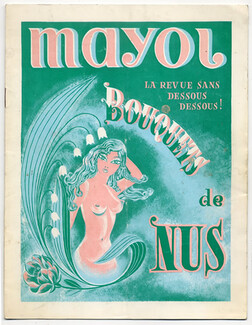 Programme Concert Mayol 1970 "Bouquets de Nus", Cover Renahy, Mayol Le Music-Hall Parisien, 8 pages