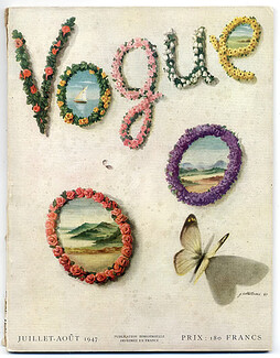 Vogue Paris 1947 July, Coltellacci, Lila de Nobili, Simone de Beauvoir, Edmonde Charles-Roux à Moscou, 116 pages