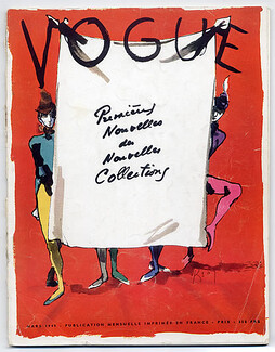 Vogue Paris 1949 March, Tom Keogh, Christian Bérard, Bouët-Willaumez, Beaton, Horst, Nepo