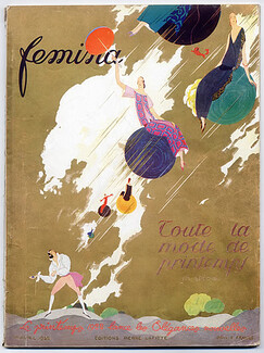 Femina 1922 Avril, Léon Bénigni, Brunelleschi, Marty, Brissaud, Paul Poiret, Lucile, Worth, Jeanne Lanvin, Jenny, 100 pages
