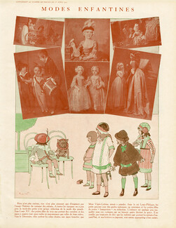 Modes Enfantines 1912 Children's fashion, French Bulldog, Koister