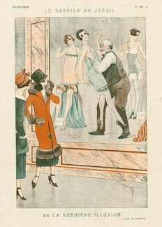 René Giffey 1925 La Dernière Illusion, Lingerie Shop Window, Mannequins