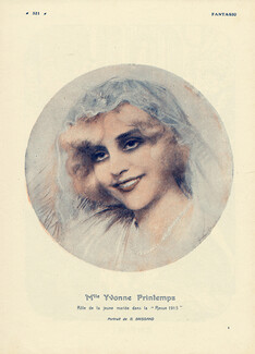 Gustave Brisgand 1915 Mlle Yvonne Printemps Portrait