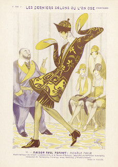 Armand Vallée 1926 New Fashion Show, Paul Poiret Caricature