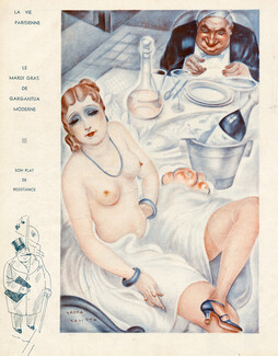 Sacha Zaliouk 1933 "Mardi Gras de Gargantua Moderne" Topless