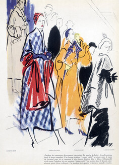 Jacques Heim, Pierre Balmain, Schiaparelli, Jacques Griffe 1949 Coats