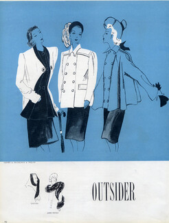 Hermès, Balenciaga, Paquin 1946 Paletot, veste droite, veste à godets