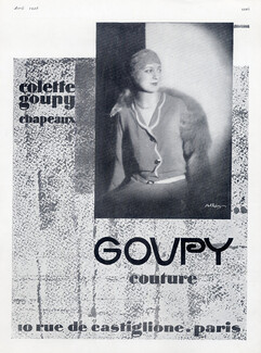 Goupy (Couture) 1928 Hat Colette Goupy, Photo Alban