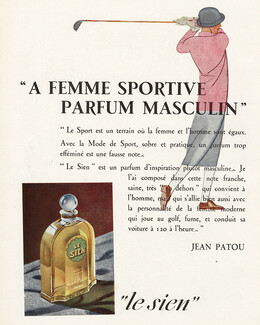Jean Patou (Perfumes) 1929 Le Sien, Woman Golfer