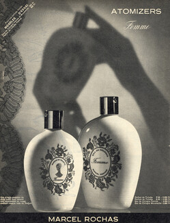 Marcel Rochas (Perfumes) 1959 Femme, Atomizers, Photo Schall