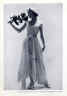 Schiaparelli 1937 Photo Norman Parkinson, Embroidery, Evening Dress
