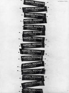 Marcel Rochas 1950 ribbon brand Label