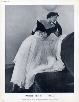 Robert Piguet 1949 René Véron, Evening Gown, Fashion Photography