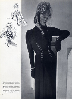 Robert Piguet 1940 Photo John Rawlings, Hat Suzy, Black Dress