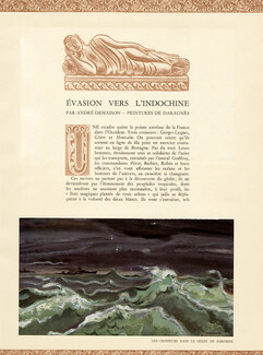 Évasion Vers l'Indochine, 1938 - Illustrations Daragnès, Texte par André Demaison, 6 pages