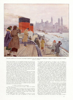 José Simont 1937 Normandie, Transatlantic liner, New York