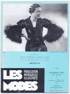 Les Modes 1933 Novembre N°354, Worth, Maggy Rouff, O'Rossen