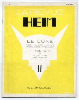 La Revue Heim 1935 Avril, Jacques Heim, Marie Laurencin, Marcel Vertès, Dora Maar
