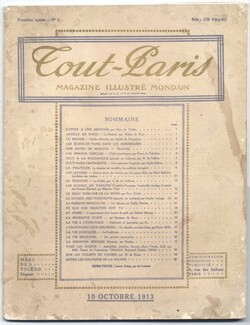 Tout-Paris 1913 Octobre N°1 première année, 74 pages