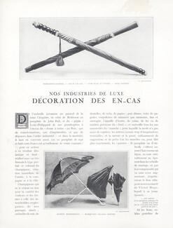 Décoration des En-cas, 1922 - Poignées de Parapluies Margaine-Lacroix, manches, têtes de narghilé, galuchat, bambou, cannes..., Texte par Roger de Nereÿs, 6 pages