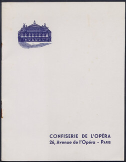 Schaal (Chocolates) 1936 Confiserie de l'Opéra, 16 pages