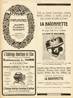 Publicité pour La Baïonnette 1916 La Danse Macabre, Paul Iribe