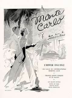 Monte Carlo 1951 Hotel de Paris, Elegante Parisienne, Gala Sporting Club, Dory (L)