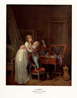 L. Boilly "L'enfant au fard", printed in 1955 Pekingese Dog