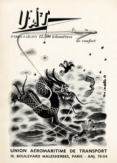 UAT 1952 Paris-Saigon, dragon, Toni J. Mella