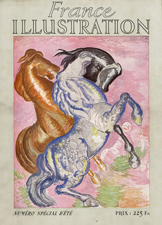 Leonetto Cappiello 1947 France-Illustration Cover, Horses