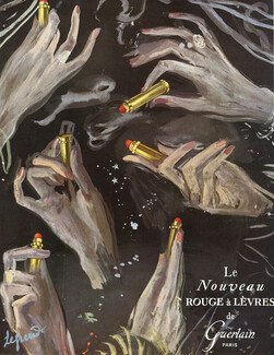 Guerlain (Cosmetics) 1948 Le Nouveau Rouge à Lèvres, Legrand (marginless version)