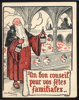Vieille Cure (Leaflet Liquor Drinks) 1920s Jean Chaperon, monk, priest
