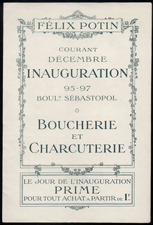 Félix Potin 1911 Inauguration rayon Boucherie